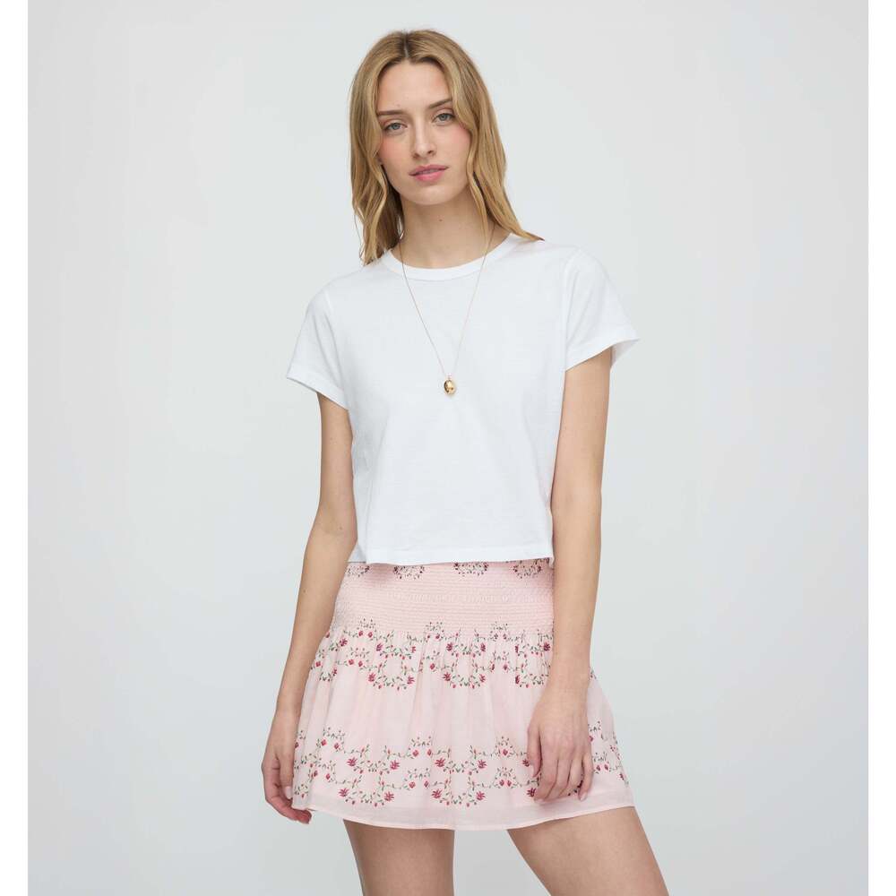 Hill House Home The Noa Skirt - Pink Floral Vine Scallop Size SPink Floral Vine